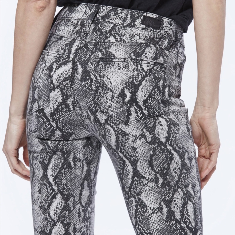 Hoxton Raw Hem Snake Print High-Rise Slim Jeans - Picture 7 of 13